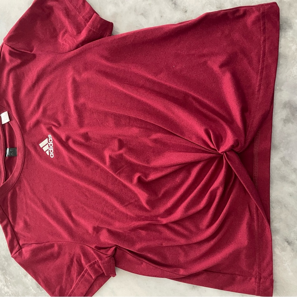 Adidas Burgundy Crew Neck Tee